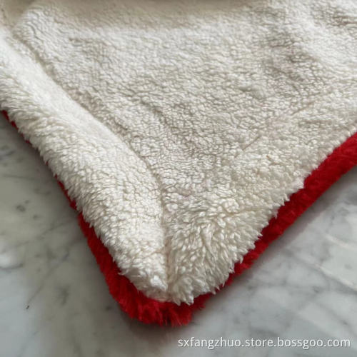 600gsm polyester thick double layer red faux fur luxury couch fleece throw blanket